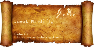 Juvet Mihály névjegykártya